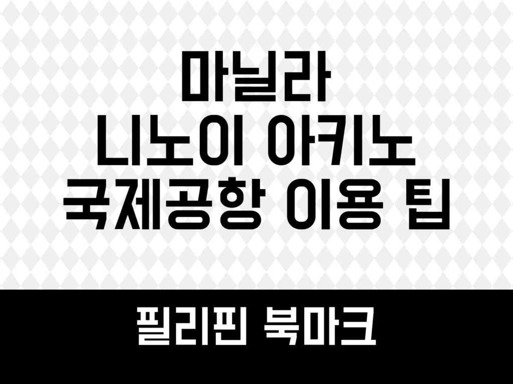 마닐라 공항 이용 팁